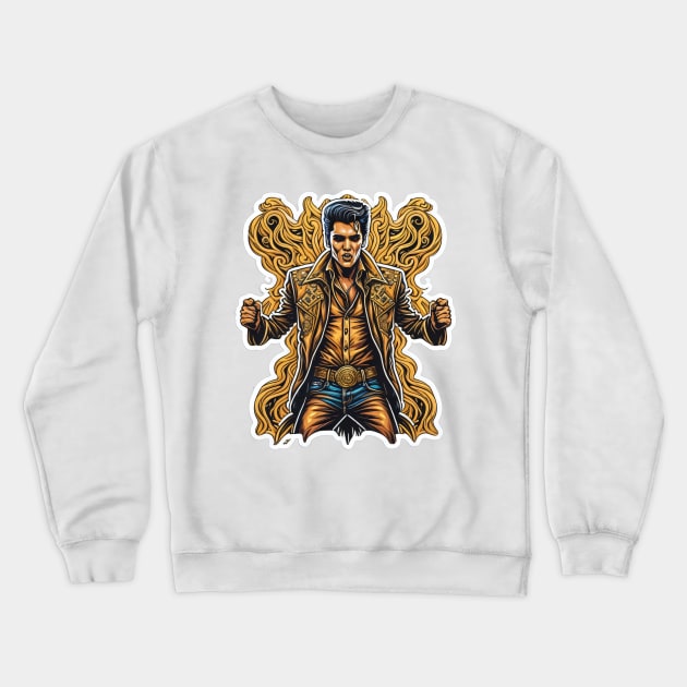 Rock king in gold Crewneck Sweatshirt by Virshan